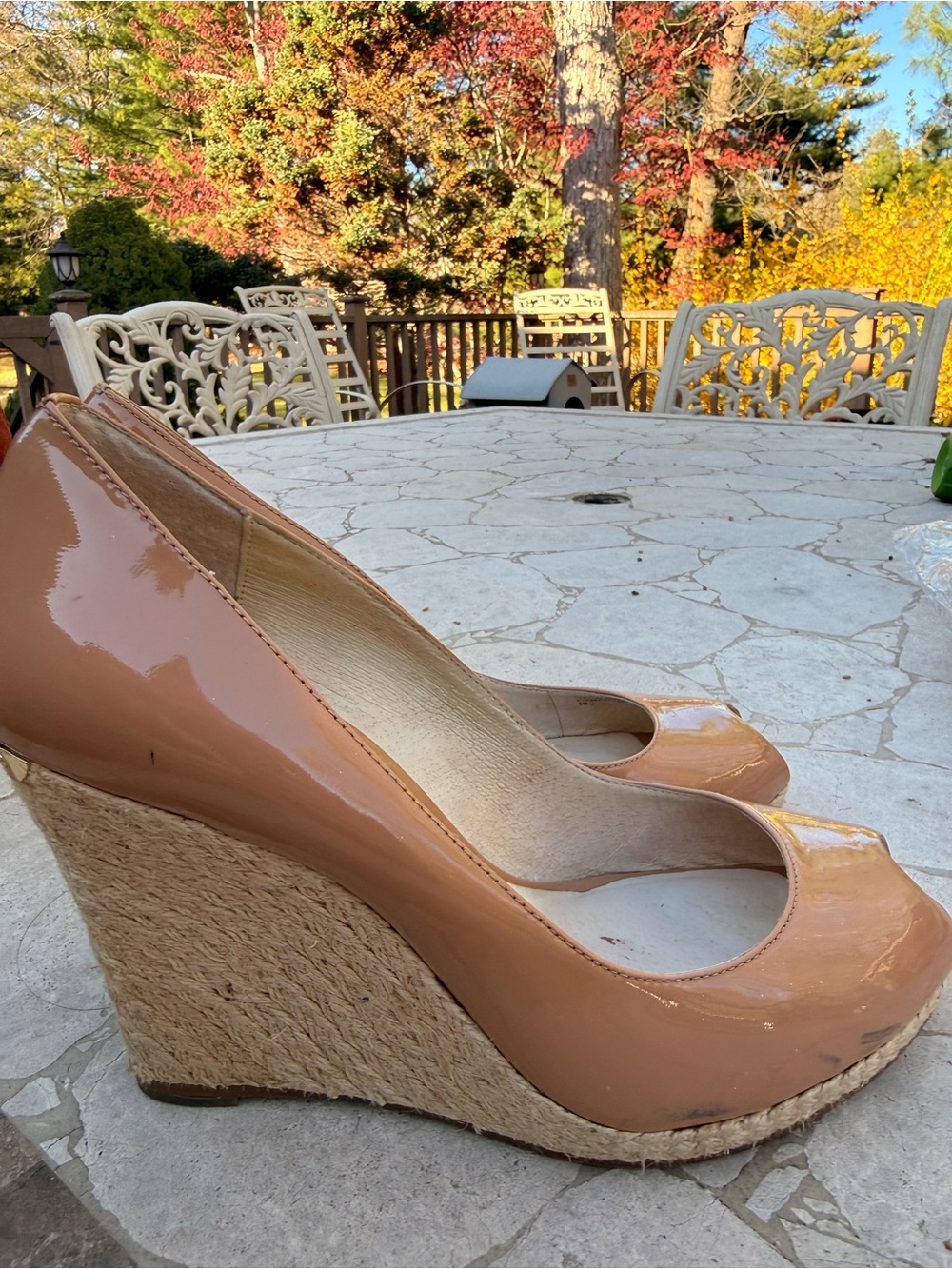 Michael Kors Blush Patent Peep-Toe Heels - Picture 4 of 4